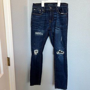 Aeropostale Dark Wash Distressed Skinny Jeans